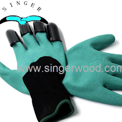 Garden Gloves with 8 Fingertips Claws, Gardening Genie Gloves Quick and Easy for Digging Planting Weeding Seeding Without other